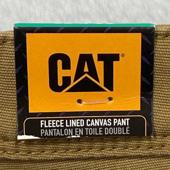 CAT Caterpillar Work Pants Mens 40 x 30 Brown Canvas Fleece Lined Insulated DIRT - Picture 4 of 14